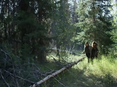 Grote mammen, Bruinharig, Masturbatie, Buiten, Roodharige vrouw