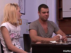 He leaves and mom toying teen girlfriend cunt