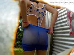 Katrina4deluxe & Pampammedallo - Indian Desi Aunty Big Ass Cameltoe Voyeur Bathroom Spy Hole Recording