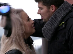 Blasen, Braunhaarige, Paar, Schwanz, Europäisch, Lecken, Im freien, Muschi