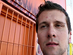 Real straight guy gets gloryhole BJ before cumming in mouth