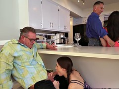 Lucie Klines Thanks giving deep throat blowjob Tony