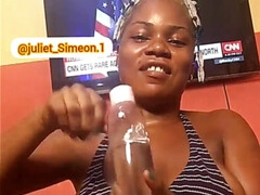 Amateur, Tetas grandes, Negro, Ébano, Pajear, Coño, Solo, Mojado