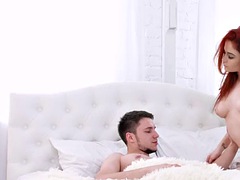 Tetas grandes, Mamada, Corridas, Sexo duro, Besar, Lamidas, Pelirrojo, Tetas