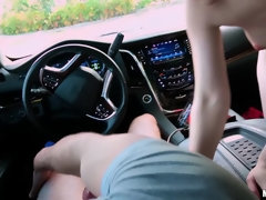 Leie, Arsch, Blasen, Auto, Hundestellung, Muschi, Tätowierung, Titten