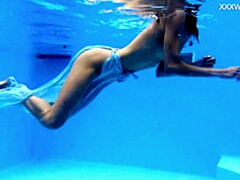 Hussy's pool tits scene