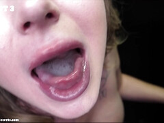 Enthousiasteling, Grote lul, Pijpbeurt, Sperma shot, Diep in de keel, Lul, Muurgat, Interraciaal