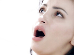 デカチン, フェラチオ, 茶髪の, なめる, オマンコ