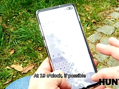 HUNT4K. Hey, hubby, heres your collar &ndash; be a good boy while I fuck your wife. Heel!