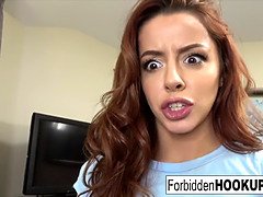 Sexy teen fucks her busty step-mom!