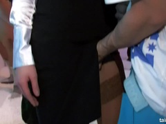 Cfnm, Bailar, Pajear, Lamidas, Lencería, Tetas naturales, Fiesta, Medias largas