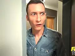 Pijpbeurt, Sperma, Sperma shot, Hondjeshouding, Grappig, Natuurlijke tieten, Orgasme, Tiener