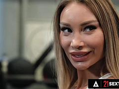 21 SEXTURY - Busty Monika Fox DPd in Tight Gym Outfit