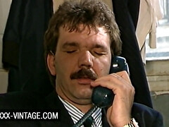 Helena Mirelli banged by two guys - Threesome retro vintage porn movie with cumshots