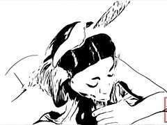 Gros seins, Noire, Sucer une bite, Gorge profonde, Noir ébène, Hard, Hd, Avaler