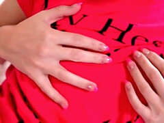 Anal, Femelle, Doigter, Béant, Lingerie, Rasée, Solo, Nénés