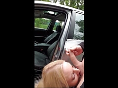 Rubia, Coche, Estilo perrito, Alemán, Tetas naturales, Al aire libre, Coño, Hermanas