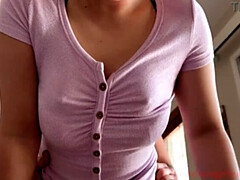 素人, アジア人, カップル, 中出し, 彼女, キッチン, オーガズム, ラフ