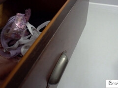 Stepmom caught in panties with stepson's big cock & gets a hot mouthful of cum