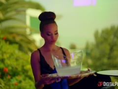 69, 舐める尻, 茶髪の, 黒人, ラティーナ, 小柄, ピアス, 現実