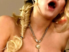 デカパイ, ブロンド, ドレス, ヒール, オナニー, オマンコ