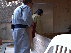 Tiny Japanese babe gets double fried hardcore