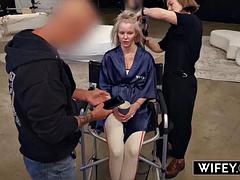 デカチン, 黒人, ブロンド, フェラチオ, 中出し, 黒人, 異人種間, タトゥー