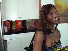 Anal, Cul, Noire, Noir ébène, Branler, Lécher le sphincter, Transsexuelle, Jarretelles