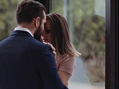 デカチン, フェラチオ, カップル, 彼女, 手コキする, ハードコア, キス, オッパイの