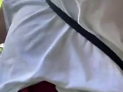 Amateur, Tetas grandes, Despelote, Peludo, Al aire libre, Público, Tetas, Esposa