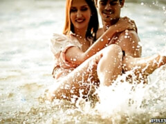 最高, ブロンド, バック, 手コキする, なめる, オマンコ, ティーン, オッパイの