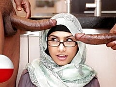 アラブ, デカチン, デカパイ, フェラチオ, 茶髪の, ハードコア, 怪物, 現実