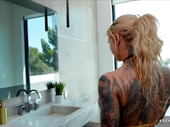 Big Juicy Ass Gets Drenched: Ass Fucking Busty Oiled Up Tattooed Blonde MILF Karma Rx (with Scott Nails)