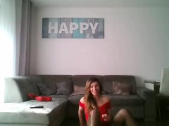 Amateur, Rubia, Masturbación, Solo, Medias largas, Camara web
