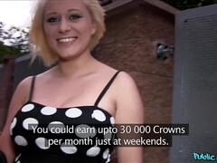 Enthousiasteling, Grote mammen, Zwart, Blond, Buiten, Gezichtspunt, Kut duiken, Strak