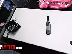 Arsch, Blasen, Dildo, Flexibel, Büro, Muschi, Rock, Titten