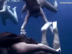 Hot Babes Get Horny In The Sea And Touch Bodies