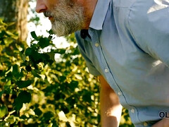 Mamada, Tetona, Gafas, Al aire libre, Adolescente