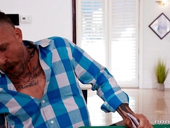 美女, デカパイ, フェラチオ, ハードコア, 母, ポルノスター, 三人, オッパイの