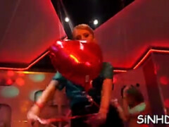 Blondine, Fetisch, Gruppe, Milf