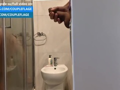 Pijpbeurt, Sperma shot, Huisgemaakt, Moeder, Roodharige vrouw, Douche, Zoon, Stiefmoeder