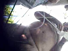 chubby grandpa outdoors