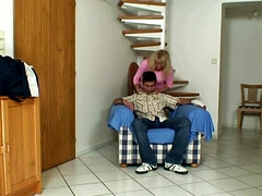 デカパイ, ブロンド, フェラチオ, チェコ, Hd, 下着, 母, 馬乗り