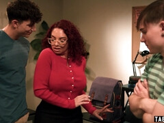 アナル, チン, ダブル開発, 熟年, 母, 怪物, 赤毛, 教師