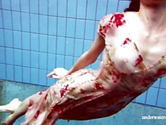 Arsch, Tussi, Grosser arsch, Grosse titten, Braunhaarige, Frau, Fetisch, Pool