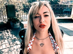 デカチン, デカパイ, ブロンド, フェラチオ, バック, 淫乱熟女, 公共, タトゥー