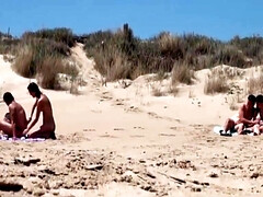 Leie, Arsch, Strand, Paar, Gehörnter ehemann, Schwanz, Gruppensex, Spanner