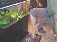 Amateur Wife Fucking Dildo While Two Guys Cum on Her - Homemade Threesome