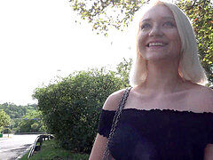 Public Agent blonde teenage Marilyn Sugar ravaged in the woods