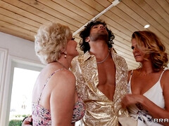 黒人, フェラチオ, ハードコア, 熟年, ポルノスター, オマンコ, 三人, オッパイの